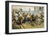 The Fall of Rome Alaric's Visigoths Ride Exuberantly into Rome-V. Checa-Framed Art Print