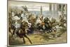 The Fall of Rome Alaric's Visigoths Ride Exuberantly into Rome-V. Checa-Mounted Art Print