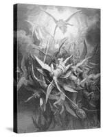 The Fall of the Rebel Angels, from Book I of 'Paradise Lost' by John Milton (1608-74) C.1868-Gustave Dor?-Stretched Canvas