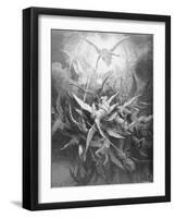 The Fall of the Rebel Angels, from Book I of 'Paradise Lost' by John Milton (1608-74) C.1868-Gustave Dor?-Framed Premium Giclee Print