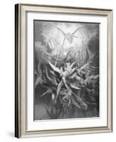 The Fall of the Rebel Angels, from Book I of 'Paradise Lost' by John Milton (1608-74) C.1868-Gustave Dor?-Framed Giclee Print