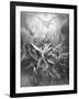 The Fall of the Rebel Angels, from Book I of 'Paradise Lost' by John Milton (1608-74) C.1868-Gustave Dor?-Framed Giclee Print