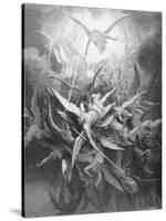 The Fall of the Rebel Angels, from Book I of 'Paradise Lost' by John Milton (1608-74) C.1868-Gustave Dor?-Stretched Canvas