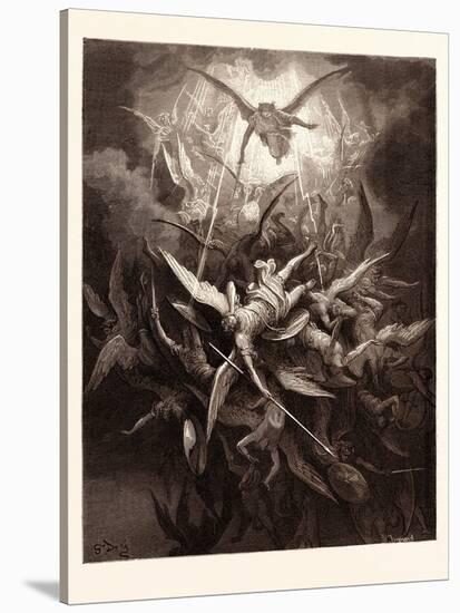 The Fall of the Rebel Angels-Gustave Dore-Stretched Canvas