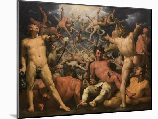 The Fall of the Titans, Ca 1590-Cornelis Van Haarlem-Mounted Giclee Print