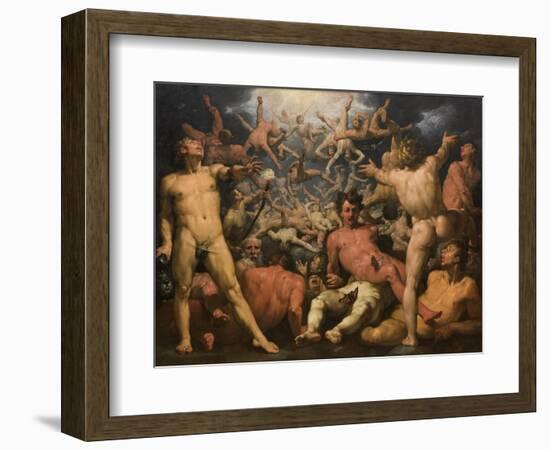 The Fall of the Titans, Ca 1590-Cornelis Van Haarlem-Framed Giclee Print