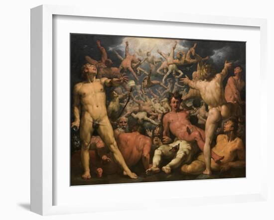 The Fall of the Titans The Titanomachia-Cornelis Cornelisz van Haarlem-Framed Giclee Print