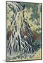 The Falling Mist Waterfall at Mount Kurokami in Shimotsuke Province-Katsushika Hokusai-Mounted Art Print