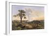 The Falls by Sunrise with the Spray Cloud Rising 1,200 Feet, 1865 (Colour Print)-Thomas Baines-Framed Giclee Print