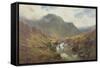 The Falls of Foyers-Alfred De Breanski-Framed Stretched Canvas