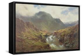 The Falls of Foyers-Alfred De Breanski-Framed Stretched Canvas