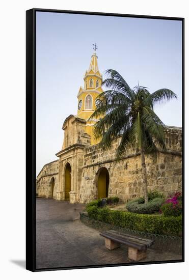 The famed Clock Tower, Torre de Reloj, Cartagena, Colombia.-Jerry Ginsberg-Framed Stretched Canvas