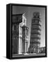 The Famed Leaning Tower of Pisa Standing Beside the Baptistry of the Cathedral-Margaret Bourke-White-Framed Stretched Canvas