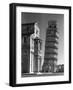 The Famed Leaning Tower of Pisa Standing Beside the Baptistry of the Cathedral-Margaret Bourke-White-Framed Photographic Print