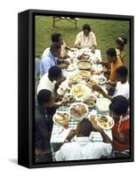 The Families of Tally and Cornell Adams Come Together for Sunday Dinner-John Dominis-Framed Stretched Canvas