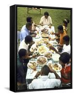 The Families of Tally and Cornell Adams Come Together for Sunday Dinner-John Dominis-Framed Stretched Canvas