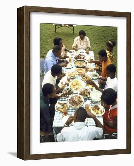 The Families of Tally and Cornell Adams Come Together for Sunday Dinner-John Dominis-Framed Photographic Print