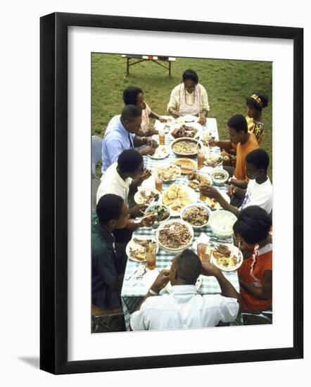 The Families of Tally and Cornell Adams Come Together for Sunday Dinner-John Dominis-Framed Photographic Print