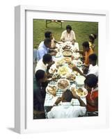 The Families of Tally and Cornell Adams Come Together for Sunday Dinner-John Dominis-Framed Photographic Print