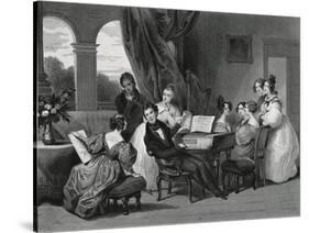 The Family Concert-Achille Deveria-Stretched Canvas