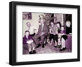 The Family Gathers around the Christmas Tree, Ca. 1956-null-Framed Photographic Print