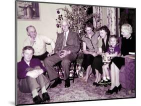 The Family Gathers around the Christmas Tree, Ca. 1956-null-Mounted Photographic Print