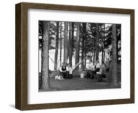 The Family Has Picnic Among the Pines, Ca. 1900-null-Framed Photographic Print