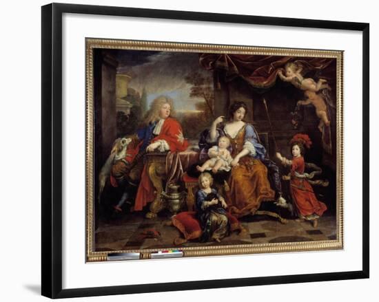 The Family of Louis of France (1661-1711) Son of Louis XIV (1638-1715), known as the Grand Dauphin”-Pierre Mignard-Framed Giclee Print