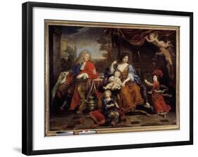 The Family of Louis of France (1661-1711) Son of Louis XIV (1638-1715), known as the Grand Dauphin”-Pierre Mignard-Framed Giclee Print