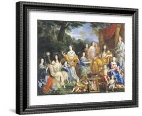 The Family of Louis XIV (1638-1715) 1670-Jean Nocret-Framed Giclee Print