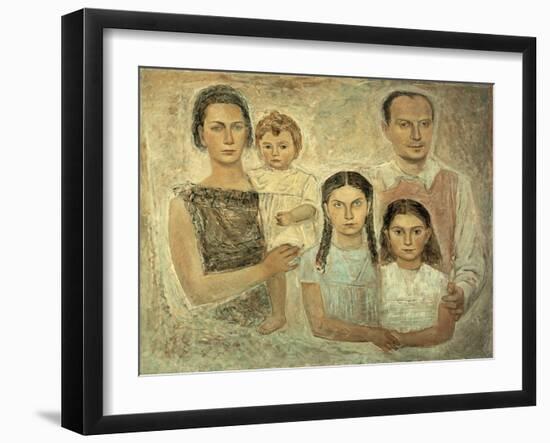 The Family of the Architect Ponti-Massimo Campigli-Framed Giclee Print