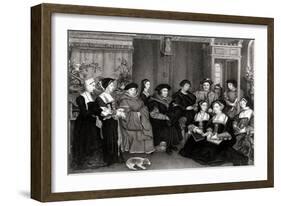 The Family of Thomas More, Chancellor of England-Hans Holbein the Younger-Framed Giclee Print