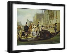 The Family of Tolstoi Tolstoi in Venice, 1855-Giulio Carlini-Framed Giclee Print