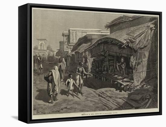 The Famine in India, Native Shop in Bazaar-Street, Calcutta-null-Framed Stretched Canvas