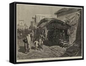 The Famine in India, Native Shop in Bazaar-Street, Calcutta-null-Framed Stretched Canvas