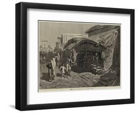 The Famine in India, Native Shop in Bazaar-Street, Calcutta-null-Framed Giclee Print