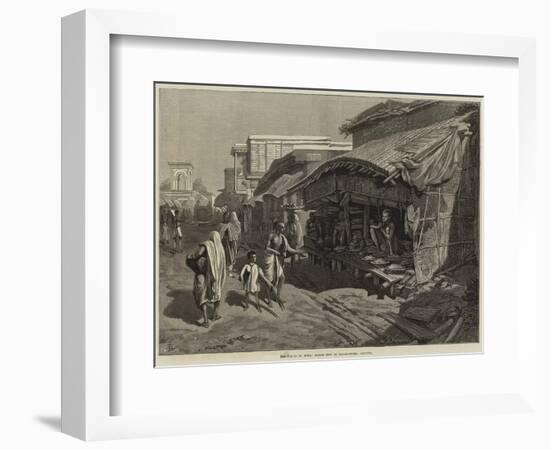 The Famine in India, Native Shop in Bazaar-Street, Calcutta-null-Framed Giclee Print