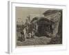 The Famine in India, Native Shop in Bazaar-Street, Calcutta-null-Framed Giclee Print