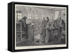 The Famine in Russia, Dispensing Soup at the Alexander Nevsky Convent, St Petersburg-Johann Nepomuk Schonberg-Framed Stretched Canvas