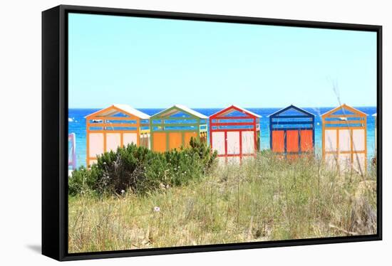 The Famous Banys De S'agar? on the S'agar? Beach-Stefano Amantini-Framed Stretched Canvas