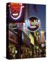 The Famous Beale Street at Night, Memphis, Tennessee, United States of America, North America-Gavin Hellier-Stretched Canvas