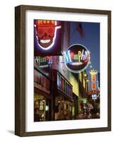 The Famous Beale Street at Night, Memphis, Tennessee, United States of America, North America-Gavin Hellier-Framed Photographic Print