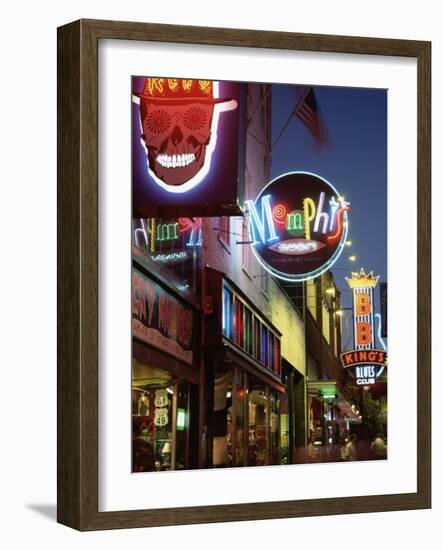 The Famous Beale Street at Night, Memphis, Tennessee, United States of America, North America-Gavin Hellier-Framed Photographic Print