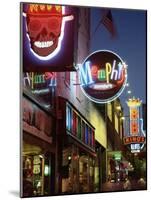 The Famous Beale Street at Night, Memphis, Tennessee, United States of America, North America-Gavin Hellier-Mounted Photographic Print