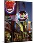 The Famous Beale Street at Night, Memphis, Tennessee, United States of America, North America-Gavin Hellier-Mounted Photographic Print