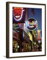 The Famous Beale Street at Night, Memphis, Tennessee, United States of America, North America-Gavin Hellier-Framed Photographic Print