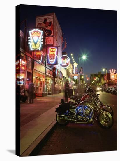 The Famous Beale Street at Night, Memphis, Tennessee, United States of America, North America-Gavin Hellier-Stretched Canvas