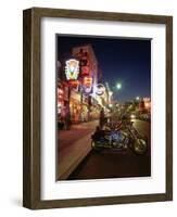 The Famous Beale Street at Night, Memphis, Tennessee, United States of America, North America-Gavin Hellier-Framed Photographic Print