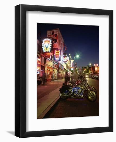 The Famous Beale Street at Night, Memphis, Tennessee, United States of America, North America-Gavin Hellier-Framed Photographic Print