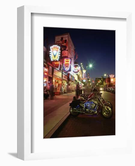 The Famous Beale Street at Night, Memphis, Tennessee, United States of America, North America-Gavin Hellier-Framed Photographic Print